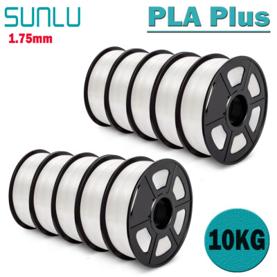 SUNLU 10x 1KG Weiß PLA+ 3D Drucker Filament 1.75mm PLA Plus Weiß 10KG/22LBS