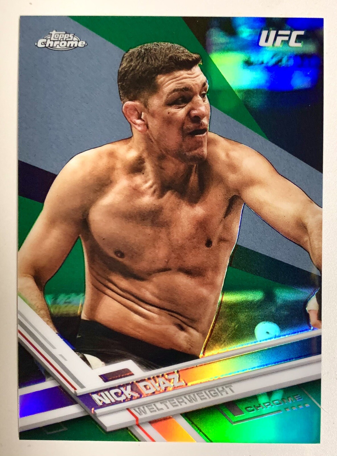 2017 UFC Topps Chrome Green Refractor /99 Nick Diaz MINT CONDITION