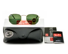 Ray-Ban Sunglasses RB3548N Hexagonal Flat Gold Frame Green Classic Lens 51mm