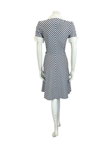 COLLO A. A. vintage anni 60 70 blu bianco a righe nautiche a. ABITO LINEA 8 - Foto 8 di 10
