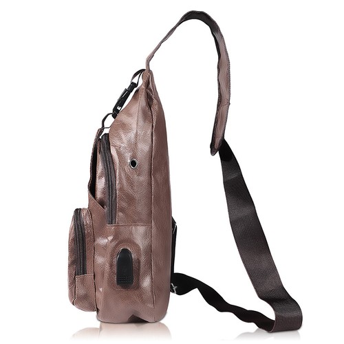 Men's Sling Crossbody Bag Anti-theft Chest Shoulder Messenger Backpack USB Port - Picture 40 of 42