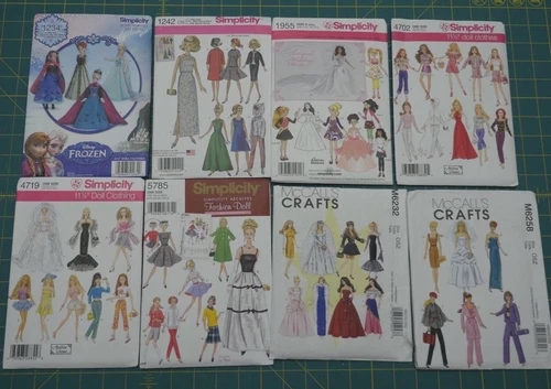 Barbie Clothes Pattern Simplicity 1234 1242 1955 4702 4719 5785 McCall6232 6258 