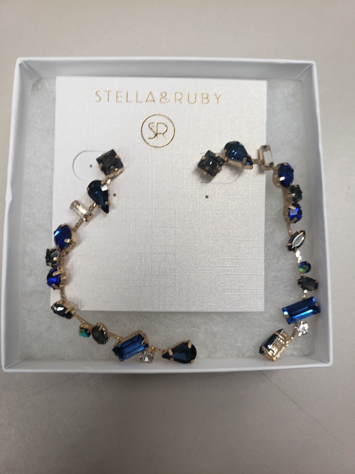 StellaAndRuby Linear Gem Earrings-Brass,Crystal B… - image 1