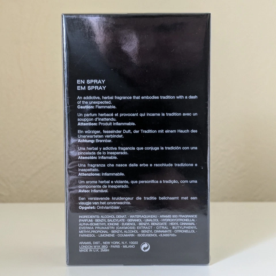 Aramis 900 Herbal Eau De Cologne Spray 3.4 OZ 100 ml Nuevo Sellado Descontinuado Foto 4 de 4