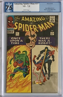 AMAZING SPIDER-MAN #37 - PGX VF- (7.5) - 1ST NORMAN OSBOURNE (CENTS) WHITE CGC