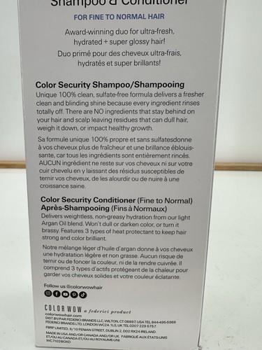 Color Wow Color Security Shampoo & Conditioner 8.4oz Set Dream Clean New SEALED - Picture 6 of 8