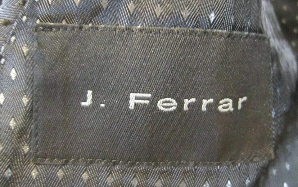 SZ 36R 32W X 29L J. FERRAR MENS 3 BTN DARK BLACK POLY RAYON BLEND 2 PC SUIT, EUC - Image 3 of 4