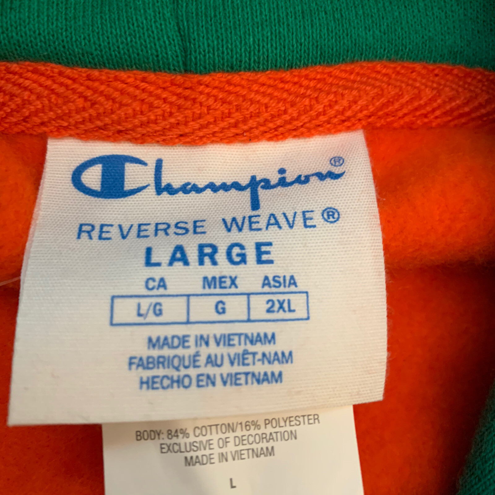 Carrots X Champion Reverse Weave Pullover Hoodie Orange Green Mens Large New NWT eBay