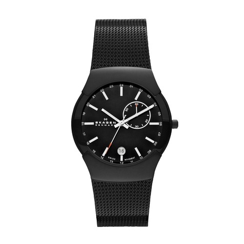 Skagen womens stainless steel rectangular watch black  display picture 2