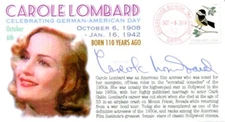 COVERSCAPE computer designed Carole Lombard German-American Day event cover