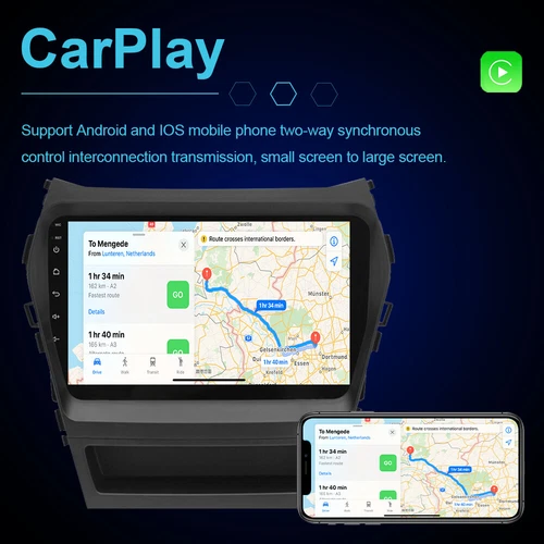 CARPLAY CAR RADIO GPS STEREO NAVI FM FOR HYUNDAI SANTA FE SPORT IX45 2013-2018 - Foto 9 di 21