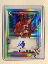 2021 Bowman Chrome Prospects Refractor /499 Jeremy De La Rosa #CPA-JDL Auto