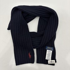 New ralph lauren polo scarf Mens Womens Navy Blue Uni Lambswool