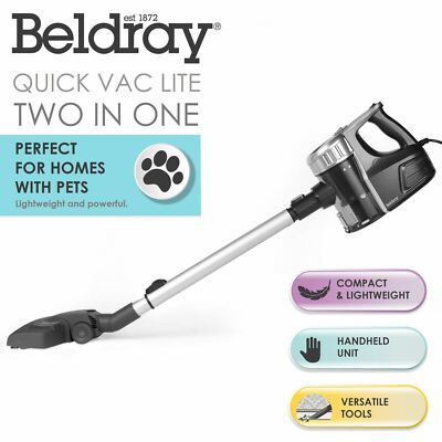 NEU BELDRAY QUICK LEICHTER HANDSTAUBSAUGER BODENREINIGER LITE SILBER