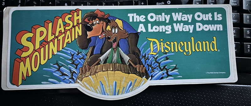 NOS RARE 1989 Splash Mountain Bumper Sticker Official Disneyana