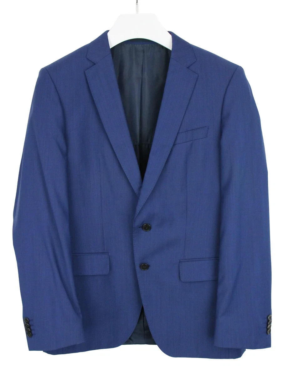 Blazer Havana coupe Tailored bleu marine à carreaux in Laine et cachemire SUITSU