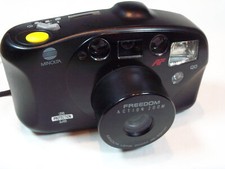 Minolta Freedom Action Zoom AF QD Point Shoot 35mm Film Camera Tested 38-60mm