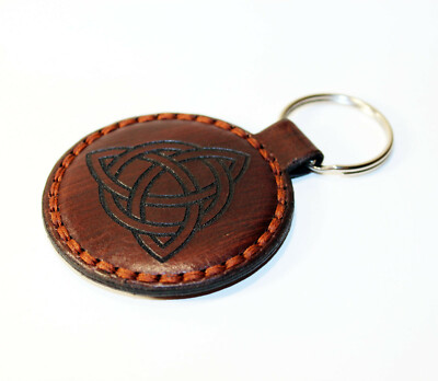 Triquetra - Leather key chain! Handmade 