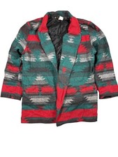 Vintage Cardigan Sweater Womens Medium Aztec Wool Blend Southwestern Made in USA