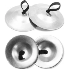 4Pcs Finger Cymbals 5.3cm/2.1in, Finger Zills for Belly Dance, Brass Hand Cymbal