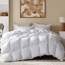 ueen Size Goose Feather Down Fiber Comforter - Ultral Soft All-Season Down Duvet