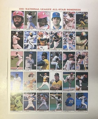1981 All Star Program Uncut Sheet Nolan Ryan