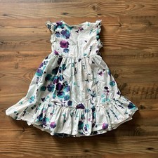 Tea Collection  Wrap Dress Teal & White Ruffle Sleeve  Size 6