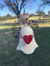 Angel Bell Christmas Ornament With Heart