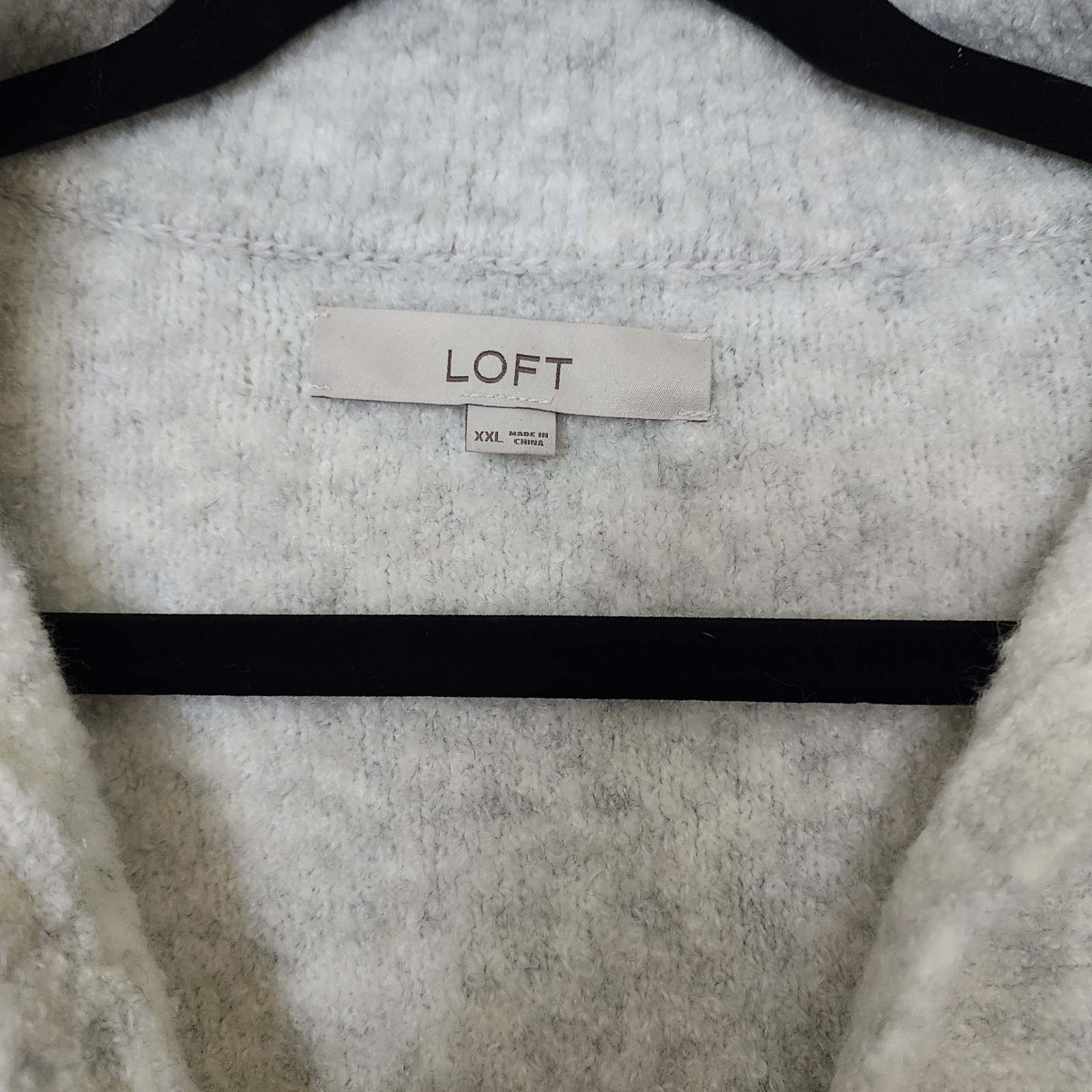 Loft Gray Wool Blend Collared Split Neck Pullover… - image 6