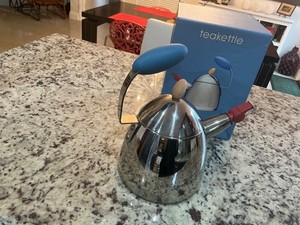 Stainless Tea Kettle Michael Graves Red Whistle Stainless in Original Box