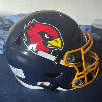 Riddell Football-Helm Gr. M dunkelblau gelbe Schutzmaske Cardinals