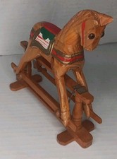 VTG Rocking Glider Horse Decoration Hand Carved Display 6" Height Folk Art Mini