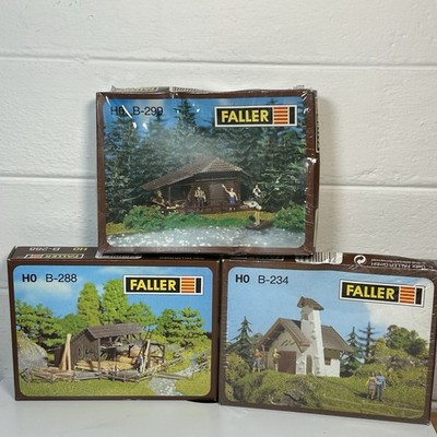Faller HO Scale Rural Building Kits Lot B-234 B-288 B-299 Vintage Log Cabin