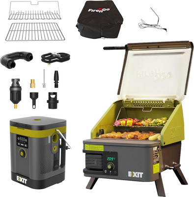 Fire'N'Go Portable Grill & Tire Inflator with Power Share Battery Pack