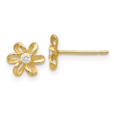 14k Madi K CZ Flower Childrens Post Earrings GK867