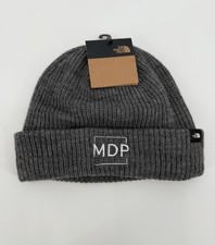 NEW The North Face Rib Beanie Heather Gray Embroidered Logo One Size
