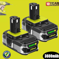 2-pack 18 Volt P102 Lithium Battery For Ryobi 18V 3.6Ah One Plus P200 P201 P203