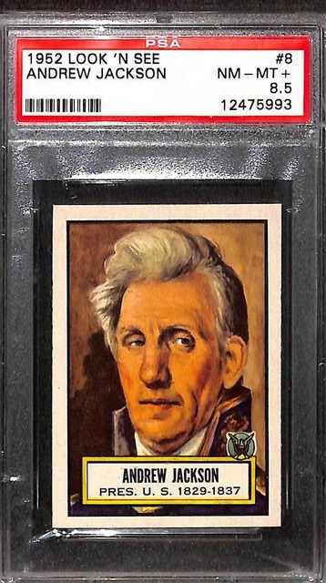 1952 TOPPS LOOK N SEE #8 ANDREW JACKSON PSA 8.5 NM-MT 12475993