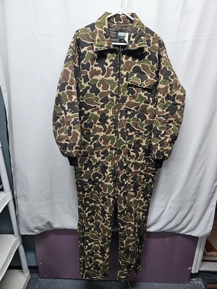 Duck Hunting Camo Coveralls Overalls Insulated Made In USA Sz Large Saftbak - Image 2 of 4