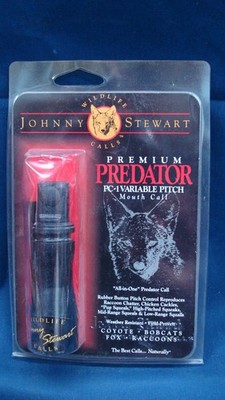 NOS Johnny Stewart Premium Predator Mouth Call PC-1 Variable Pitch All-in-One