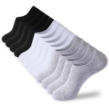 6/12 Pairs No Show Cotton Low Cut Socks - Men Women's Bulk Liner Socks 6-9.5