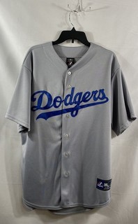 Majestic Men's MLB Los Angeles Dodgers Gray Road Baseball Jersey Sz XL