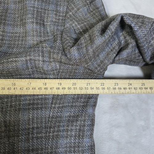 Joseph Abboud Blue Brown Unique E.Thomas WOOL SILK LINEN Blend Blazer 42R - Picture 4 of 10