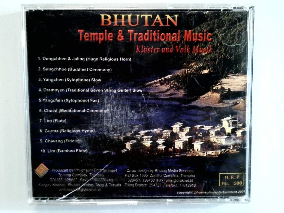 BHUTAN Temple & Traditional Music CD 2004 Folk World Music Phuensum Ent. Foto 2 de 2