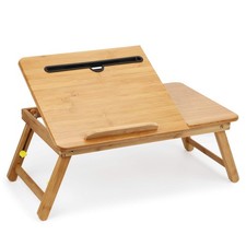 Lap Desk Bamboo Bed Tray Table Fits up to 17.7 Inch Foldable Laptop Desk for