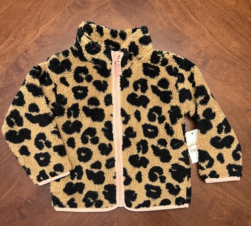 Toddler Girls Zip Up Fleece Jacket Sweater Size 4T Jumping Beans NEW - Picture 1 of 7
