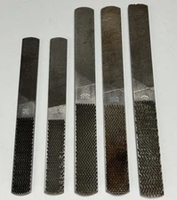 5 VTG Nicholson 4 IN Hand File Tool Lot Single Double Cut Flat Half Round 8" 10"