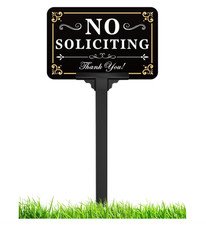 No Soliciting Sign for House with Stake - Adjustable Height - 12 X 8 Inch/37 Inc