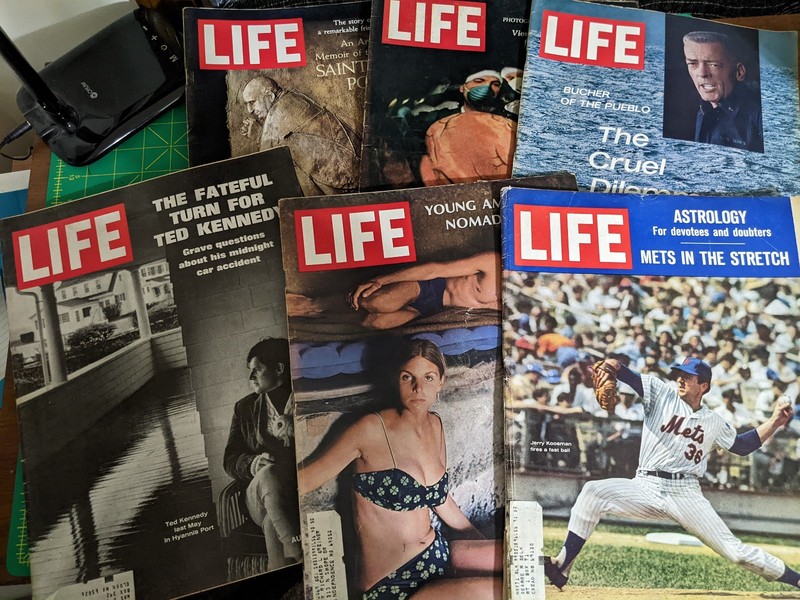 Vintage Life Magazine lot-late 1960s-6 issues-NY Mets/stories/ads/pics-Lot 2