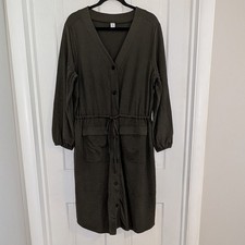Old Navy Womens Utility Dress EXTRA LARGE Minimal Pockets Full Button Casual